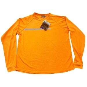Dolfin Mens Orange‎ Reflective Dryline Performance Long Sleeve Shirt 402DI Large